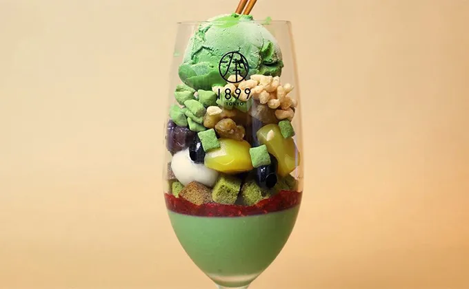 抹茶グラノーラとおこし種、濃茶アイス