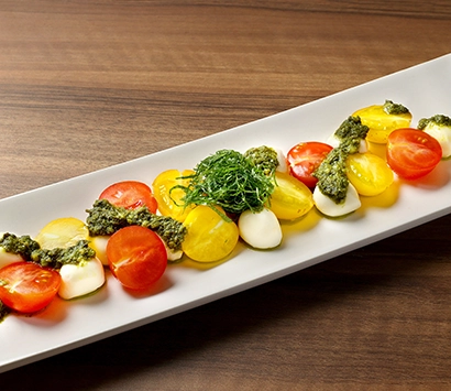 Edible Kikugawa tea caprese
