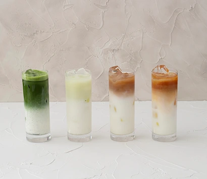 4 kinds of Japanese Tea Latte (Iced)