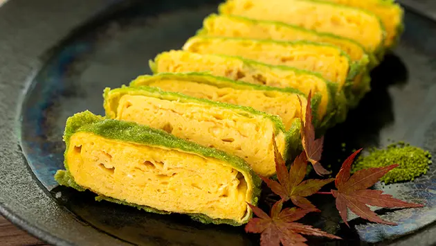 【人気商品】玉子焼きの抹茶天ぷら