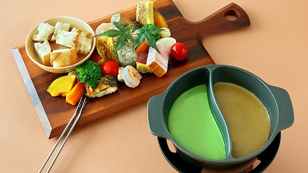 抹茶&ほうじ茶チーズフォンデュ