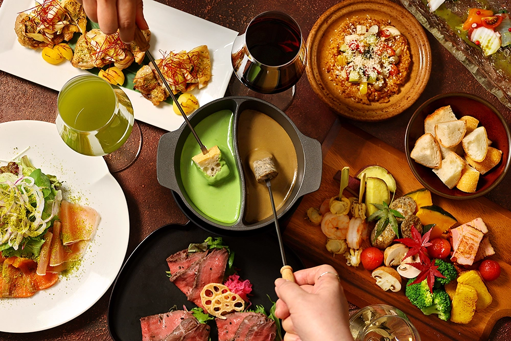【11/2(月～】ディナーに「抹茶&ほうじ茶チーズフォンデュコース」が登場